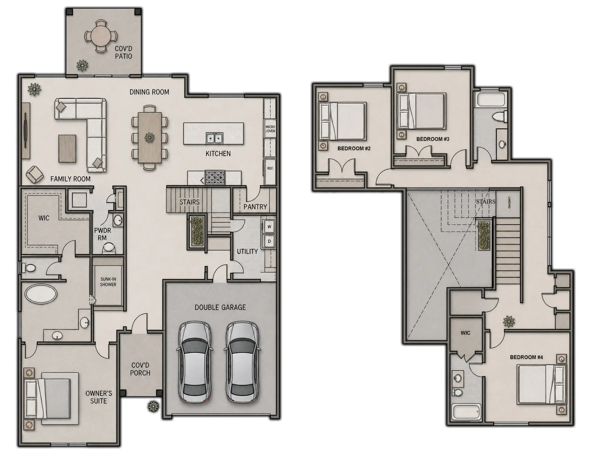 Monte Rosa by Rise Homes, first and second floor plans